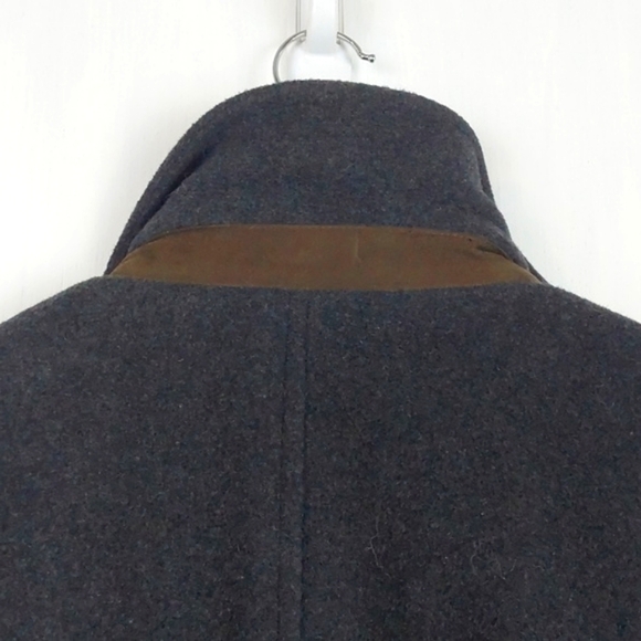 Ralph Lauren Mens Dark Gray Double-Breasted Pea Coat Wool Labrada Luxe Sz.44 - Picture 13 of 14
